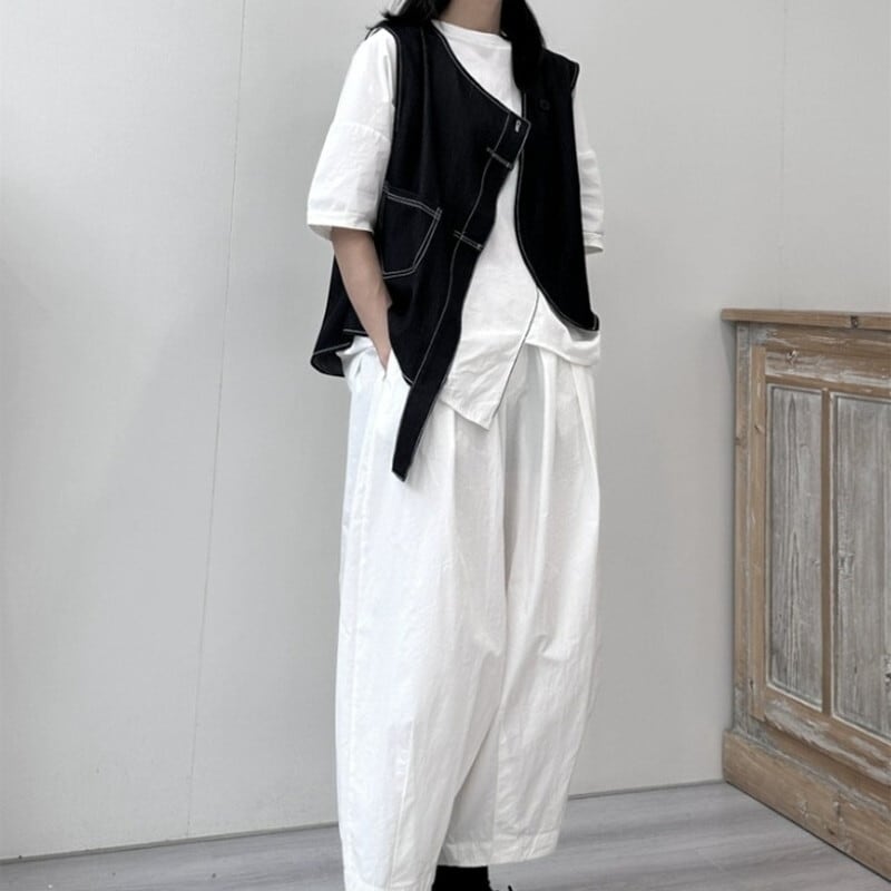 Asymmetry Stitch Vest【TR3238】