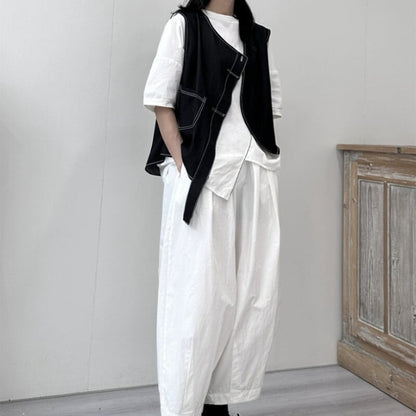 Asymmetry Stitch Vest【TR3238】