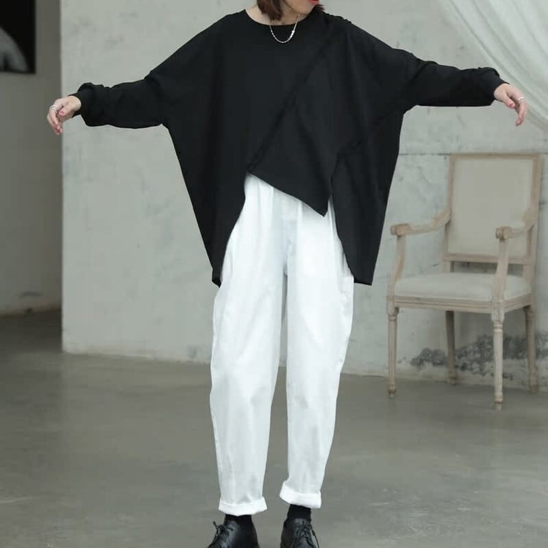Asymmetry Patchwork T-Shirt【TR3142】