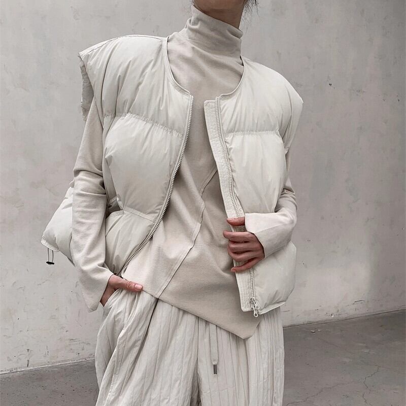 Quilting Round-Neck Jacket Vest【TR3233】