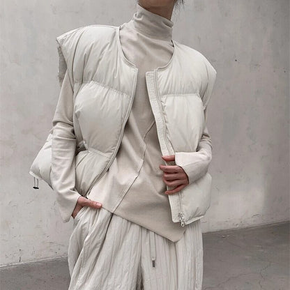 Quilting Round-Neck Jacket Vest【TR3233】