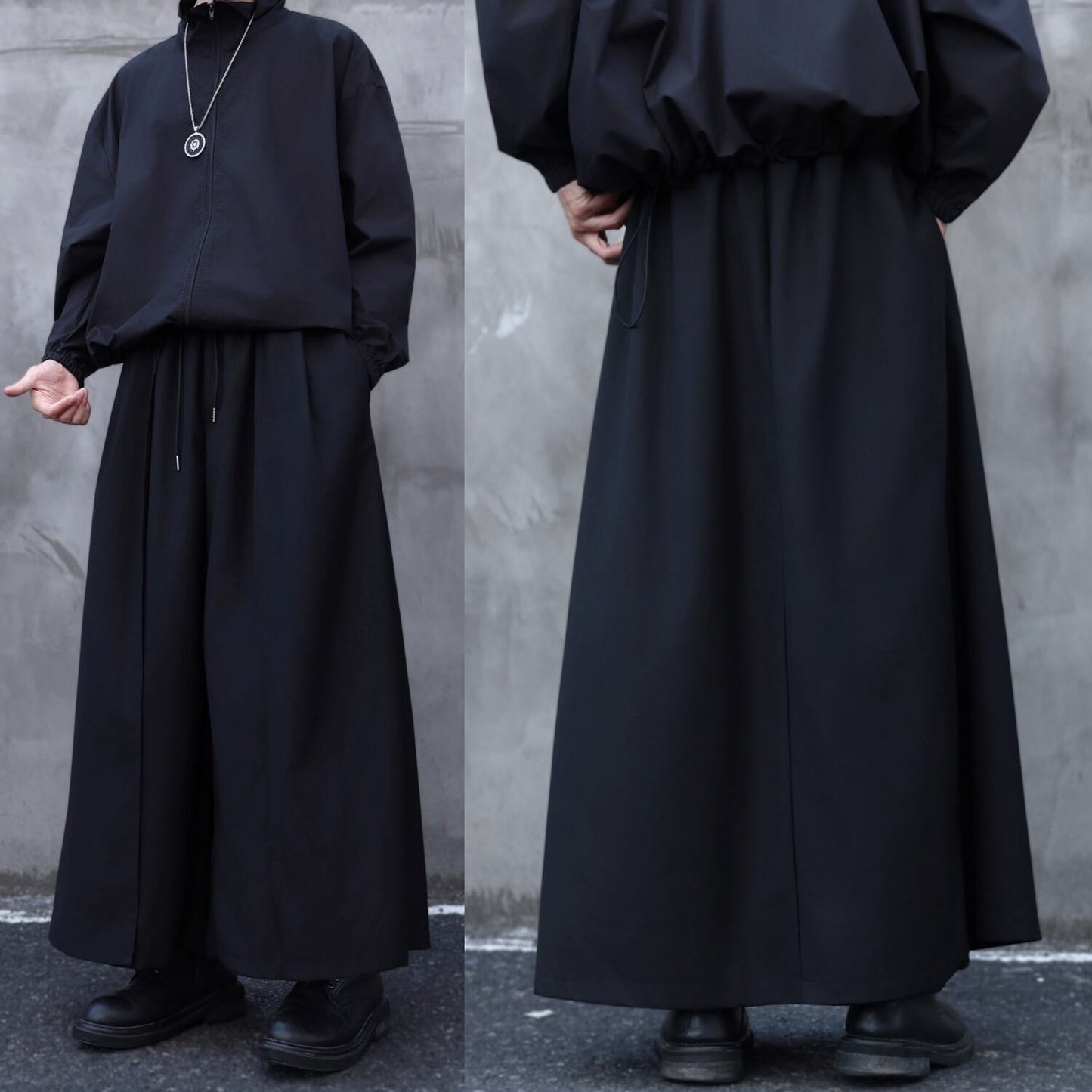 Elastic Waist Hakama Wide Pants【TR3279】