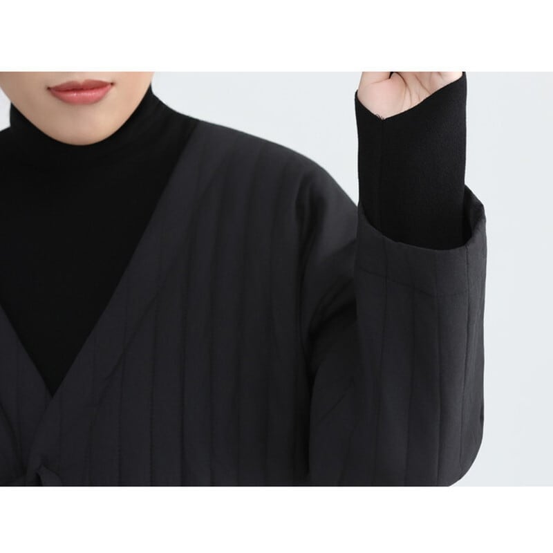 Long V-Neck Pleats Jacket【TR3260】