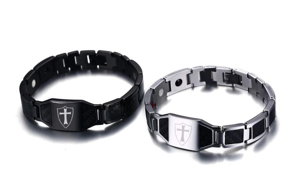 Cross magnetic men bracelet【TR2755】