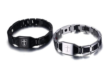 Cross magnetic men bracelet【TR2755】