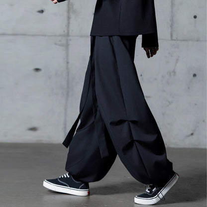Drawstring Hem Wide Pants【TR3303】