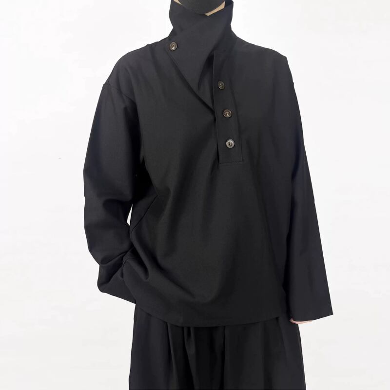 Convertible High-Collar Collared Shirt【TR3358】
