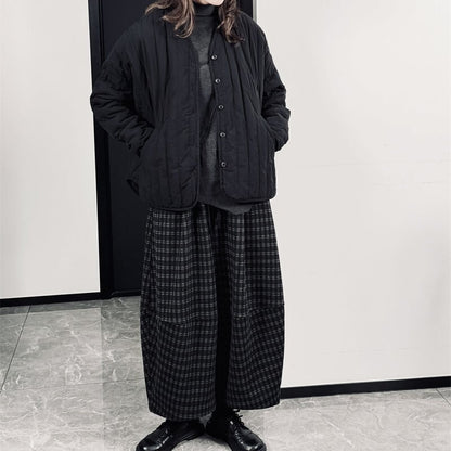 No-Collar V-Neck Jacket【TR3256】