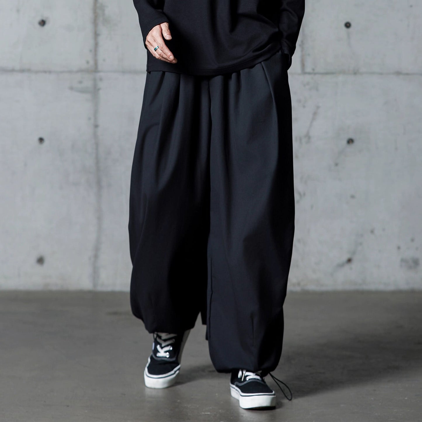 Drawstring Hem Wide Pants【TR3303】
