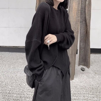 Knit Asymemtry T-Shirt【TR3266】