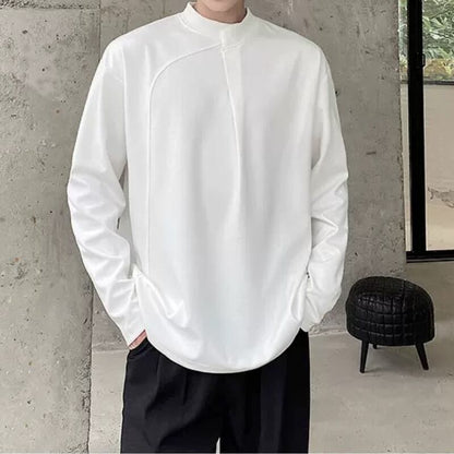 Asymmetric Curved Panel Long T-Shirt【TR3343】