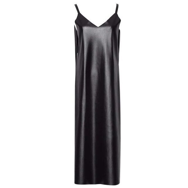 Pu Strap Leather All-in-One Dress【TR1210】