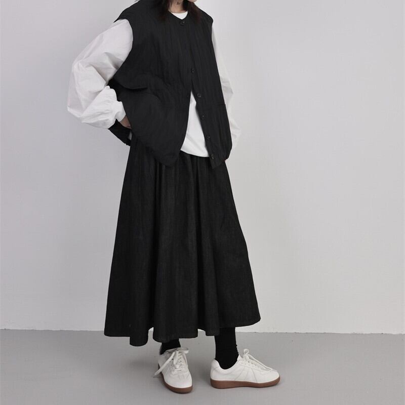 Pleats Simple Pocket Vest【TR3232】