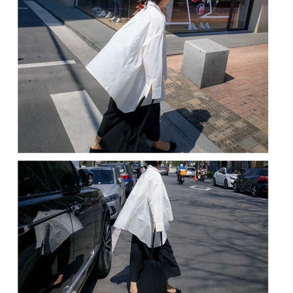 〈Unisex〉Asymmetrical Loose Shirt【TR3030】