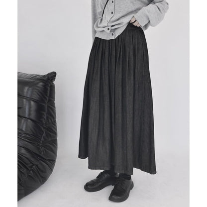 Denim Pleats Skirt【TR3176】