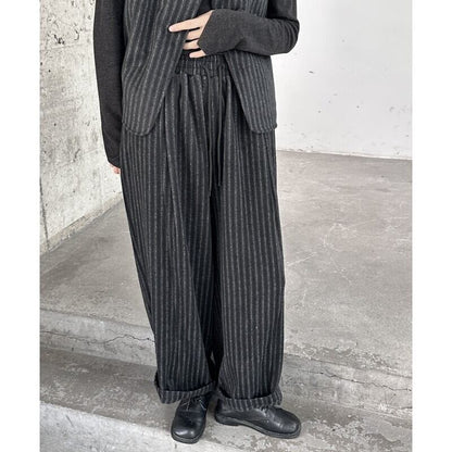 Stripe Wide-Leg Pants【TR3198】