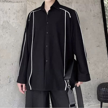 Contrast Piping Collared Shirt【TR3342】