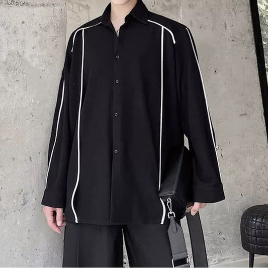 Contrast Piping Collared Shirt【TR3342】