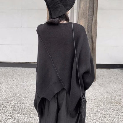 Knit Asymemtry T-Shirt【TR3266】