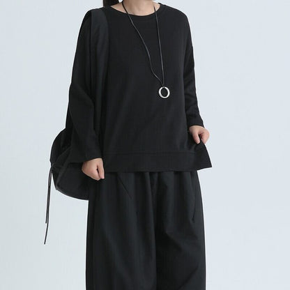 Asymmetry Flare Simple T-Shirt【TR3145】