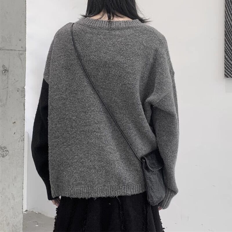 Bi-Color Unique Knit Jacket【TR3265】