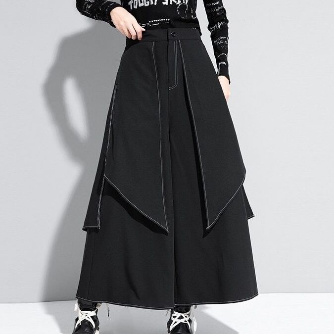 〈Unisex〉High Waist Long Wide Pants【TR1156】