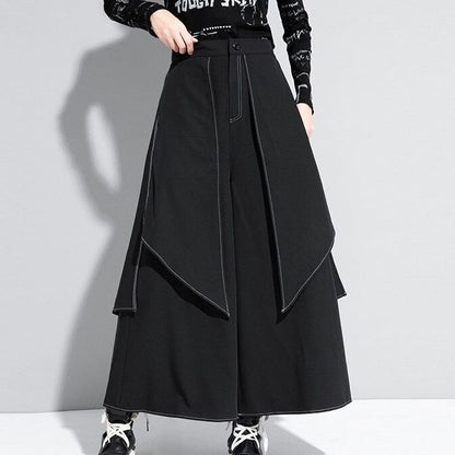 〈Unisex〉High Waist Long Wide Pants【TR1156】
