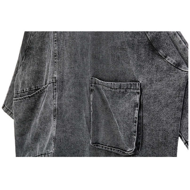 〈Unisex〉Denim Loose High-Neck Shirt【TR3010】