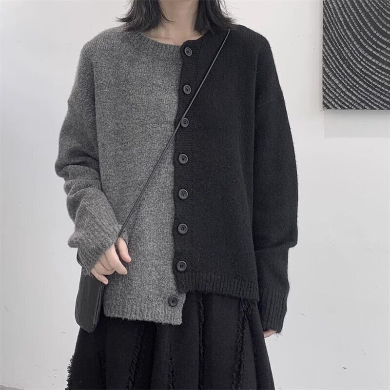 Bi-Color Unique Knit Jacket【TR3265】