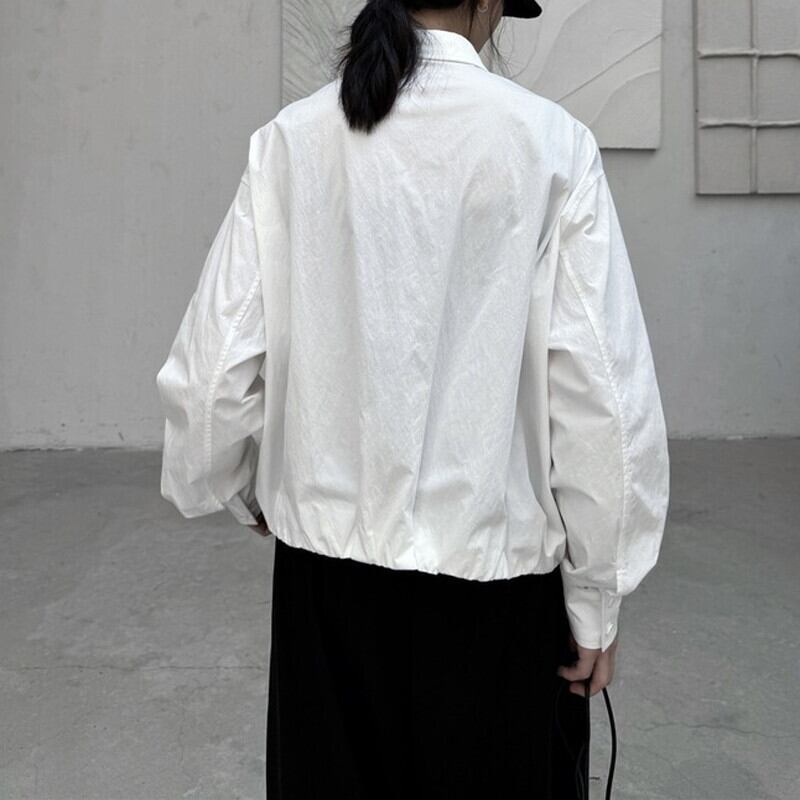 Crumply Simple Collared Shirt【TR3129】