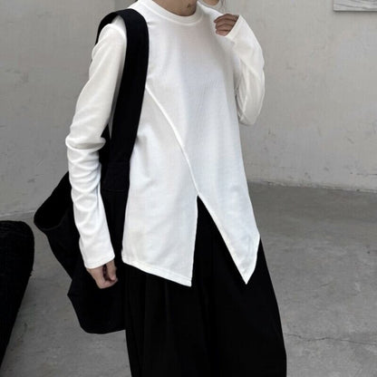 Asymmetry Slit T-Shirt【TR3141】