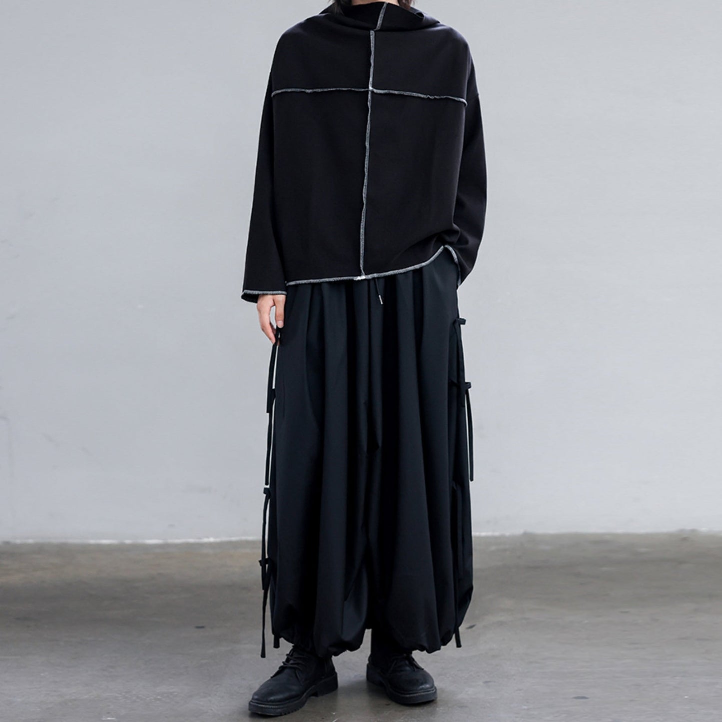 Side Ribbon Wide Jogger Pants【TR3277】