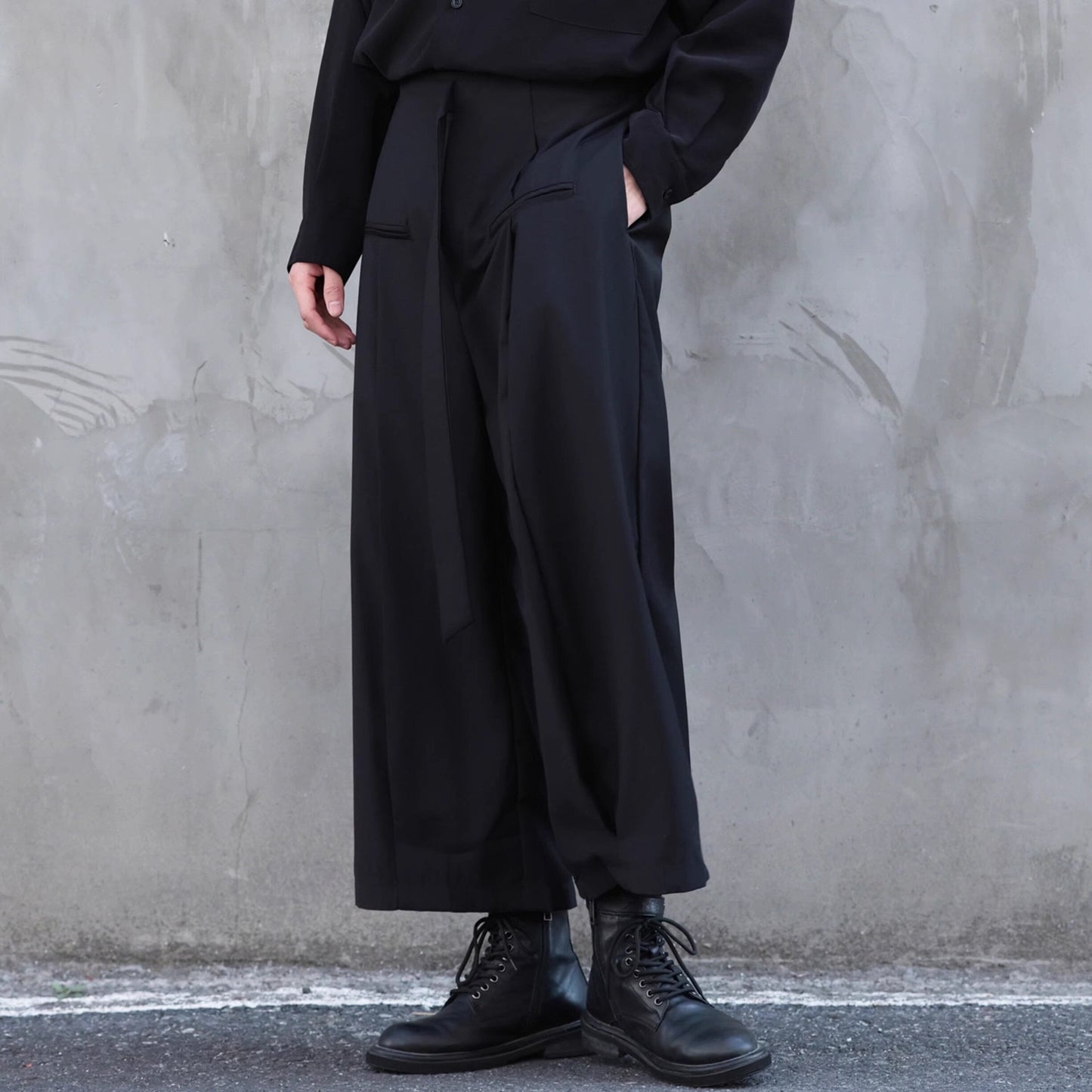 Tuck Cropped Wide Pants【TR3282】