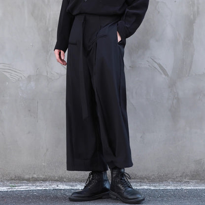 Tuck Cropped Wide Pants【TR3282】