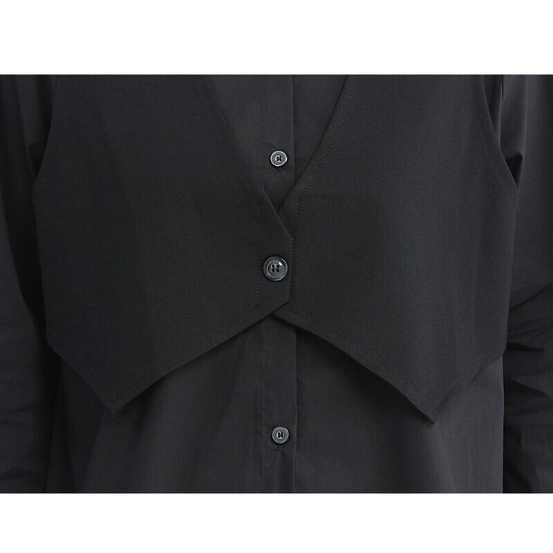 Fake-Layered Vest Collared Shirt【TR3135】