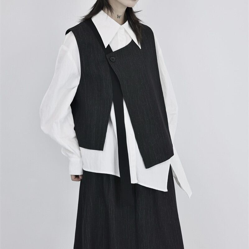Asymmetry Chic Vest【TR3231】