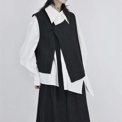 Asymmetry Chic Vest【TR3231】