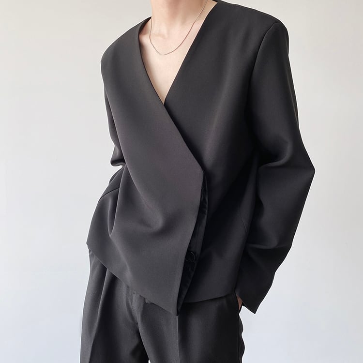 Casual Collarless Jacket【TR2481】