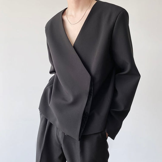 Casual Collarless Jacket【TR2481】