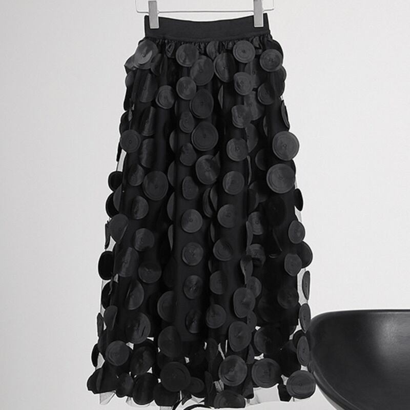 Mesh Long Three-dimensional Skirt【TR1338】