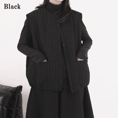 Loose Stripe Simple Vest【TR3243】