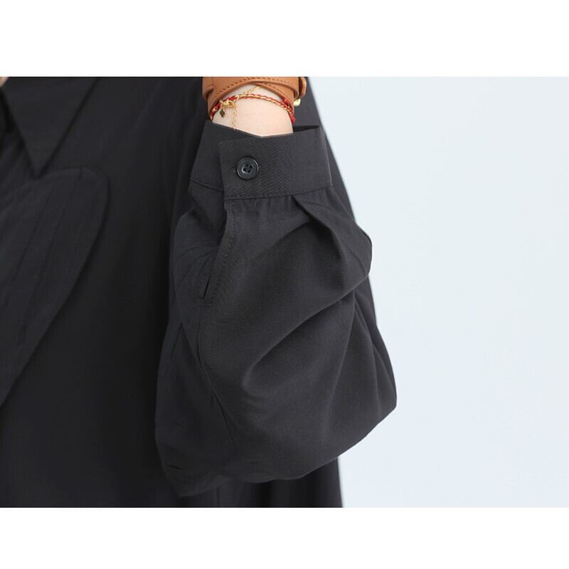 Asymemtry Pleats Collared Shirt【TR3136】