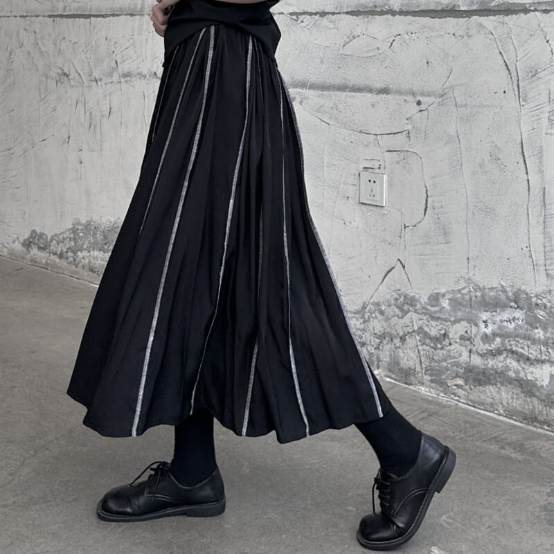 Bi-Color Pleats Skirt【TR3171】