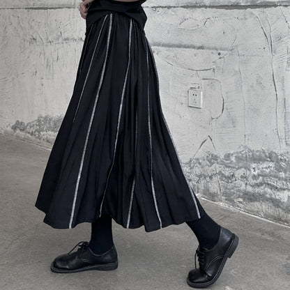 Bi-Color Pleats Skirt【TR3171】
