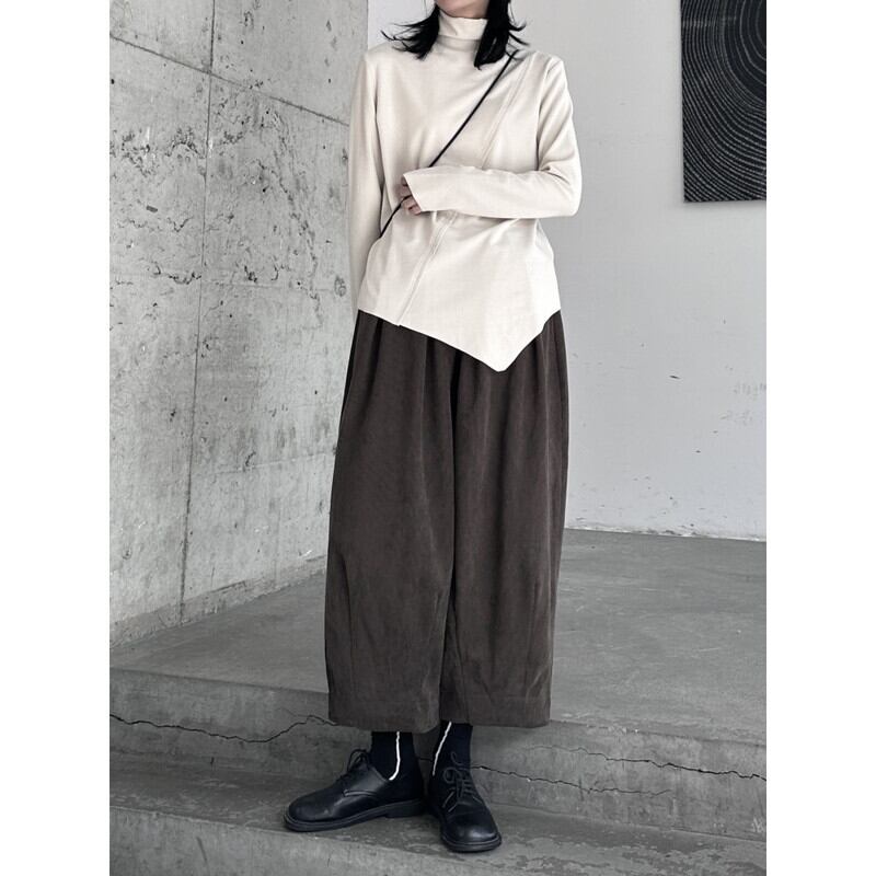 Asymmetry High-Neck T-Shirt【TR3138】