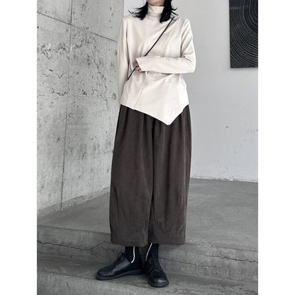 Asymmetry High-Neck T-Shirt【TR3138】