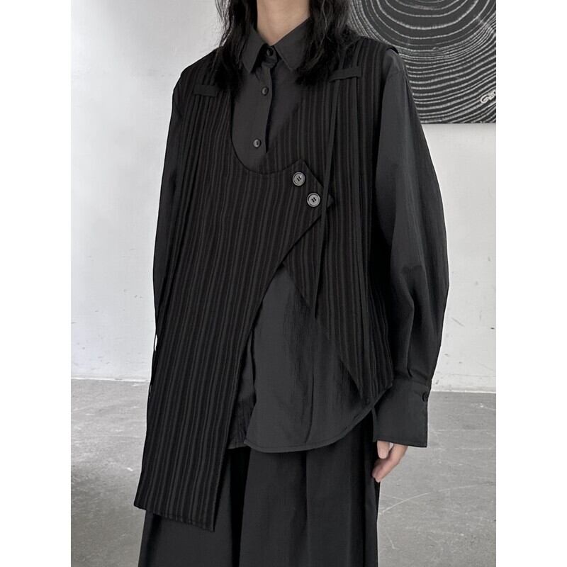 Asymmetry Stripe Vest【TR3240】