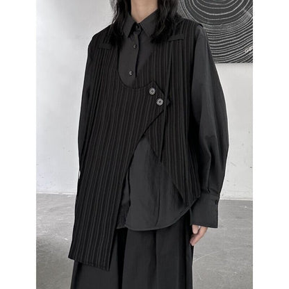 Asymmetry Stripe Vest【TR3240】