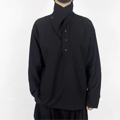 Convertible High-Collar Collared Shirt【TR3358】