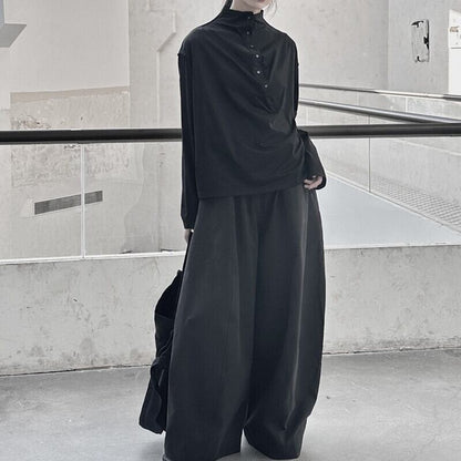 Half-Button Mock-Neck T-Shirt【TR3140】